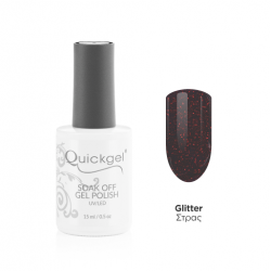 Quickgel Ημιμόνιμο Βερνίκι - No G648 Black Cherry Glitter - 15mL