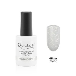 Quickgel Enhancement Base Coat - Sparkly White - 15ml
